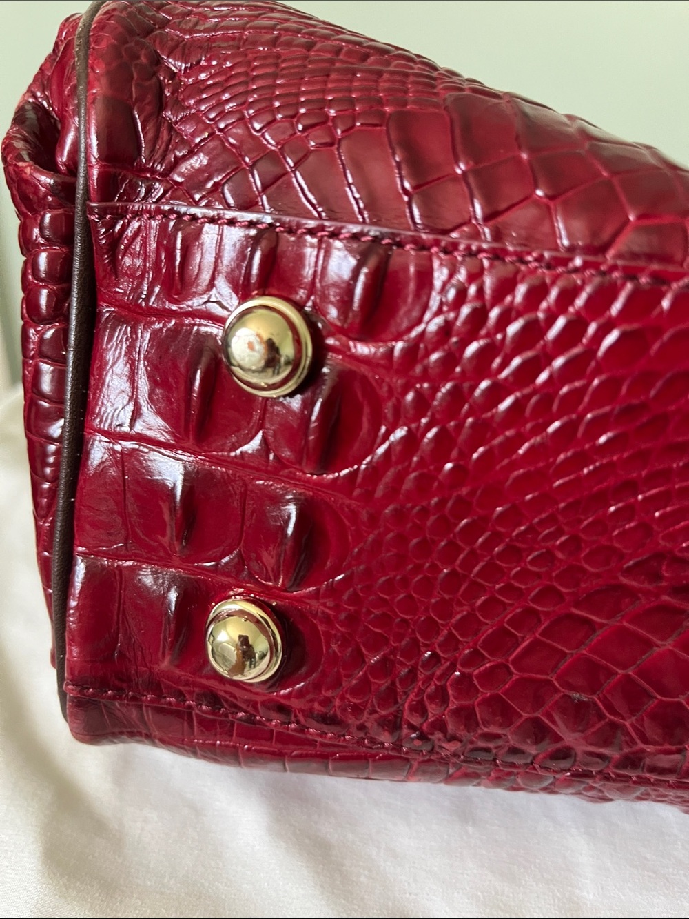 Brahmin red Elisa hobo style large handbag - Picture 4 of 8